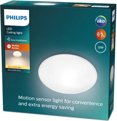 Philips Ceiling light Shan CL253 EC RD 12W 4000K 1250lm HV Sensor 06 White 929002216001 | Elektrika.lv