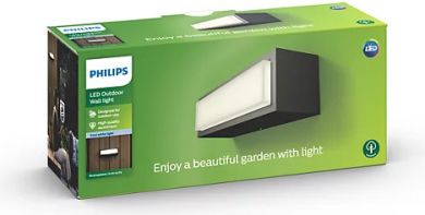 Philips Wall light LED Stratosphere 4.5W 4000K 500lm IP44 Anthracite 915005382702 | Elektrika.lv