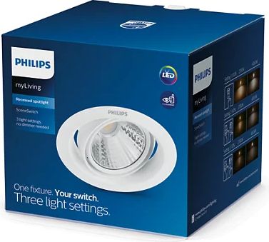 Philips Встраиваемый светильник 59555POMERON DIM 070 5W 2700K 230V EU Белый 915005808501 | Elektrika.lv