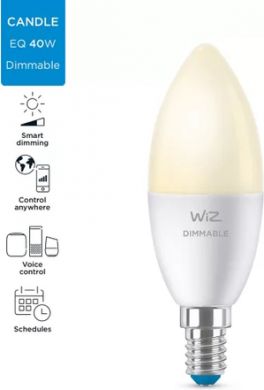 WiZ Smart LED bulb Wi-Fi BLE 40W C37 E14 927 DIM 1PF/6 929002448522 | Elektrika.lv