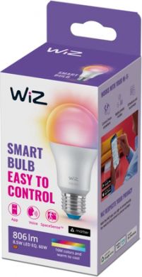 WiZ Viedā LED spuldze Wi-Fi BLE 60W A60 E27 922-65 RGB 1PF/6 929003601001 | Elektrika.lv