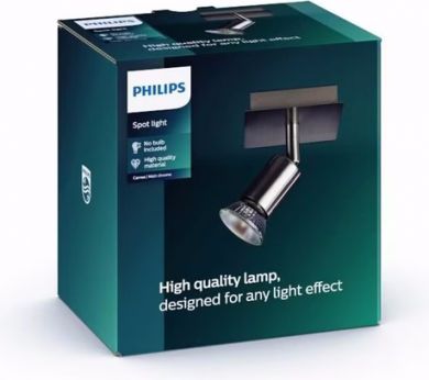 Philips Single spot luminaire CARREA 1x50W GU10 230V IP20 Nickel 915000868302 | Elektrika.lv