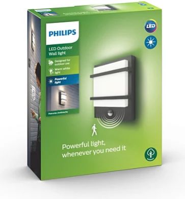 Philips Настенный уличный светильник Petronia IR 1x12W 1200lm IP44 Антрацит 915005554901 | Elektrika.lv