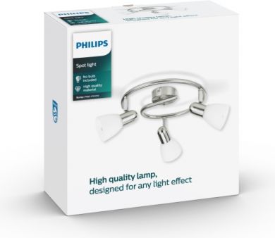 Philips Divkāršais griestu gaismeklis Burlap bar/tube 3x40W 230V E14 IP20 Niķelis 915005219501 | Elektrika.lv