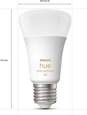 Philips HueWA Bulb 6W A60 E27 EUR 800lm 2200-6500K 4 pcs. 929002489804 | Elektrika.lv