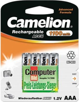 Camelion Baterijas AAA/HR03, 1100 mAh, uzlādējamas Ni-MH, 4 gab. 17011403 | Elektrika.lv