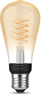 Philips HueW Умная LED лампочка 7W Fil ST64 E27 EUR 2100K 550lm 929003051701 | Elektrika.lv