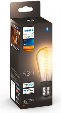 Philips HueW Умная LED лампочка 7W Fil ST64 E27 EUR 2100K 550lm 929003051701 | Elektrika.lv