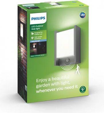 Philips Outdoor wall luminaire Arbour IR 4000K 600lm 6W LED IP44 Anthracite 915005193902 | Elektrika.lv