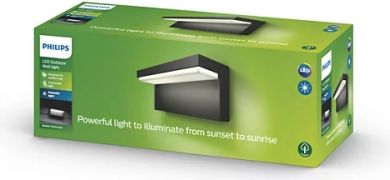 Philips Outdoor wall luminaire Bustan LED 4000K 1000lm 2x4.5W IP44 Anthracite 915005378302 | Elektrika.lv