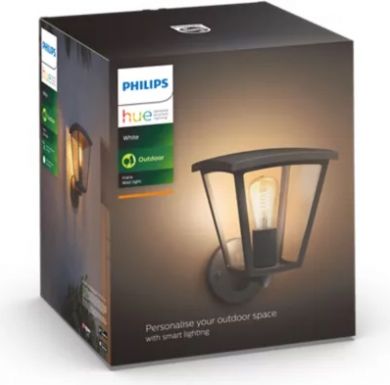 Philips Outdoor wall luminaire Inara Hue E27 LED 550lm 7W IP44 Black 929003098901 | Elektrika.lv