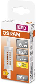 LEDVANCE LED Лампа SLIM LINE 60 7W R7s 2700K 806lm 78mm ND 4058075432710 | Elektrika.lv