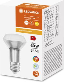 LEDVANCE LED SUPERIOR R63 60 36 &deg; 4.8 W/2700 K E27 4058075759701 | Elektrika.lv