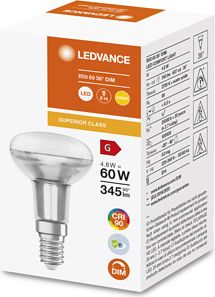 LEDVANCE LED SUPERIOR R50 60 36 &deg; 4.8 W/2700 K E14 4058075759664 | Elektrika.lv