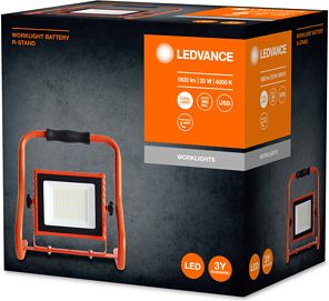 LEDVANCE LED Portable floodlight WORKLIGHTS BATTERY R-STAND 20W 4000K 1600Lm IP44 IK05 4058075576490 | Elektrika.lv