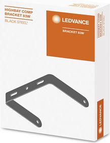 LEDVANCE Mounting accessory for HIGHBAY COMPACT luminaires. Product features: Brackets made of black steel. Adjustable swivel angle: ±60°. 4058075715271 | Elektrika.lv