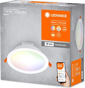 LEDVANCE SMART RECESS DOWNLIGHT TW AND RGB 170mm 110 Degree 4058075573376 | Elektrika.lv