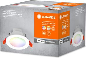 LEDVANCE SMART RECESS DOWNLIGHT TW AND RGB 86mm 100 Degree 4058075573314 | Elektrika.lv