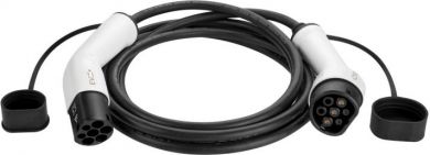EV+ Uzlādes kabelis Type 2 - Type 2, 32A 1 fāžu, 5m, melns/balts EV-CB-T2-32-1P-W | Elektrika.lv
