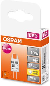 LEDVANCE LED Лампа PIN MICRO 10 300° 1W G4 2700K 100lm ND 4058075523098 | Elektrika.lv