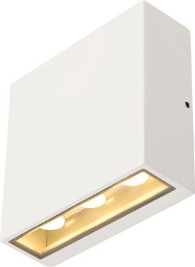 SLV Фасадный светильник BIG QUAD, LED, IP54, 3000K, 8,2W, прямоугольный, белый 1005125 | Elektrika.lv