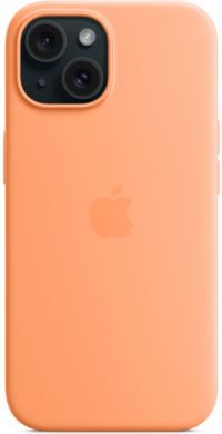 Apple Apple | Silicone Case with MagSafe | Case with MagSafe | Apple | iPhone 15 | Silicone | Orange Sorbet MT0W3ZM/A