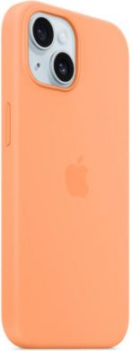 Apple Apple | Silicone Case with MagSafe | Case with MagSafe | Apple | iPhone 15 | Silicone | Orange Sorbet MT0W3ZM/A