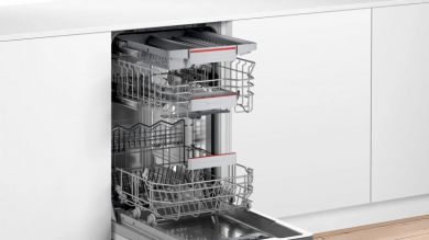 BOSCH Built-in | Dishwasher | SPH4EMX28E | Width 44.8 cm | Number of place settings 10 | Number of programs 6 | Energy efficiency class D | Display | AquaStop function SPH4EMX28E
