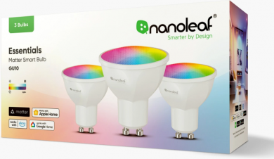 Nanoleaf Nanoleaf Essentials Smart GU10 Bulb Matter 5W 400Lm RGBCW, 3pcs pack | Nanoleaf | Essentials Smart GU10 Bulb Matter 5W 400Lm RGBCW, 3pcs pack | GU10 | 5 W | RGBCW | Bluetooth, Thread NF080B02-3GU10