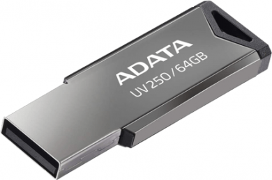Adata USB Flash UV250 64 GB, USB 2.0, Pelēks AUV250-64G-RBK | Elektrika.lv