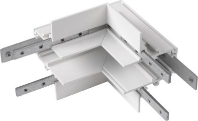 SLV The mechanical L-connector connects two 48V TRACK systems around a corner. This allows it to blend in with the high-quality design concept. Suitable for used low voltage track systems, it is available in black or white. 1006592 | Elektrika.lv