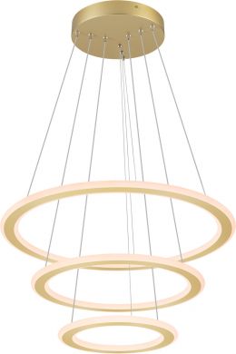 SLV ONE FLAT, pendant light, triple, 300cm, 2700/3000K, DALI 2, Touch, brass 1007703 | Elektrika.lv