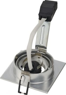 SLV PIREQ GU10 SQUARE Downlight, alu brushed, max. 50W, incl. clip springs 199996 | Elektrika.lv