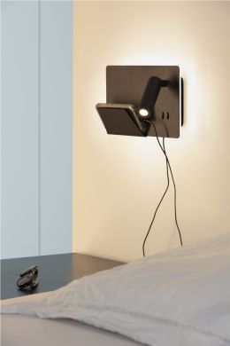 SLV Настенный светильник SOMNILA SPOT, 3000K, 15W, USB, черный, левый 1003455 | Elektrika.lv