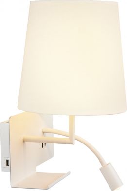 SLV Настенный светильник SOMNILA FLEX, 3000K, 40W, USB, белый, левый 1003459 | Elektrika.lv