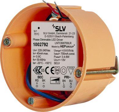 SLV LED драйвер, 6W 700mA TRIAC диммируемый, белый 1002792 | Elektrika.lv