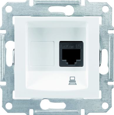Schneider Electric Single data outlet MEX 1xRJ45 cat.6 UTP white Sedna SDN4700121 | Elektrika.lv