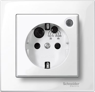 Schneider Electric Timer socket-outlet insert with shutter, white Merten SystM MTN501119 | Elektrika.lv