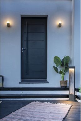 SLV Wall luminaire GRAFIT WL, E27 Energy Saver, max. 11W, IP44, anthracite/white 231205 | Elektrika.lv