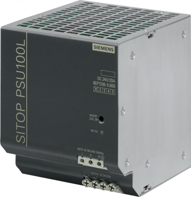 Siemens SITOP PSU100L 24 V/20 A Stabilized power supply input: 100-240 V AC output: 24 V DC/20 A 6EP1336-1LB00 | Elektrika.lv