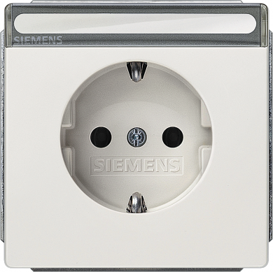 Siemens Kontaktligzda, Ar vietu marķējumam un bērnu aizsardzību, 10/16A 250V, 68x68mm, Titāna balts, DELTA style 5UB1857 | Elektrika.lv