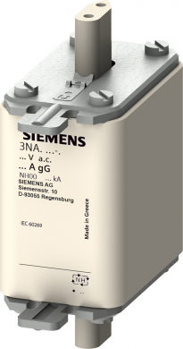 Siemens LV HRC fuse element, NH00, In: 125 A, gG, Un AC: 500 V, Un DC: 250 V, Front indicator, live grip lugs LV HBC fuse system 3NA, 3ND for selective line and plant protection. As an important component of the SENTRON protective components for electronic i 3NA3832 | Elektrika.lv