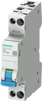 Siemens Automātslēdzis 1P F2 4A 230VAC 50/60Hz 3kA ar papildslēdzi NO 5SY1704-4 | Elektrika.lv