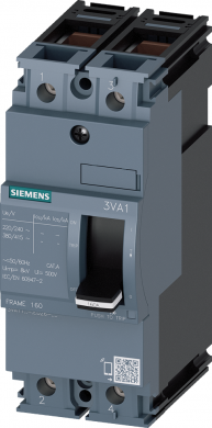 Siemens circuit breaker 3VA1 IEC frame 160 breaking capacity class S Icu=36kA @ 415V 2-pole, line protection 3VA1112-4ED26-0AA0 | Elektrika.lv