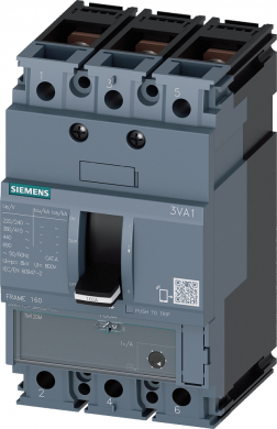 Siemens circuit breaker 3VA1 IEC frame 160 breaking capacity class M Icu=55kA @ 415V 3-pole, starter protect 3VA1110-5MH32-0AA0 | Elektrika.lv