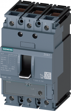 Siemens circuit breaker 3VA1 IEC frame 160 breaking capacity class M Icu=55kA @ 415V 3-pole, starter protect 3VA1140-5MH36-0AA0 | Elektrika.lv