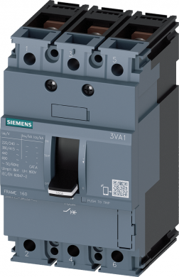 Siemens circuit breaker 3VA1 IEC frame 160 breaking capacity class M Icu=55kA @ 415V 3-pole, starter protect 3VA1108-5MG32-0AA0 | Elektrika.lv