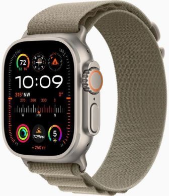 Apple Apple Watch Ultra 2, Olīvu Alpine siksniņa, Izmērs M, 49 mm titāna korpuss MREY3EL/A | Elektrika.lv