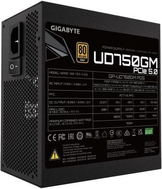 Gigabyte Power Supply GIGABYTE 750 Watts Efficiency 80 PLUS GOLD PFC Active MTBF 100000 hours GP-UD750GMPG5 GP-UD750GMPG5 | Elektrika.lv