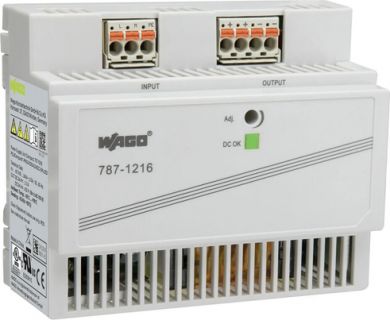 Wago Power supply EPSITRON COMPACT 1-phase 24VDC 4.0A DC-OK LED 787-1216 | Elektrika.lv